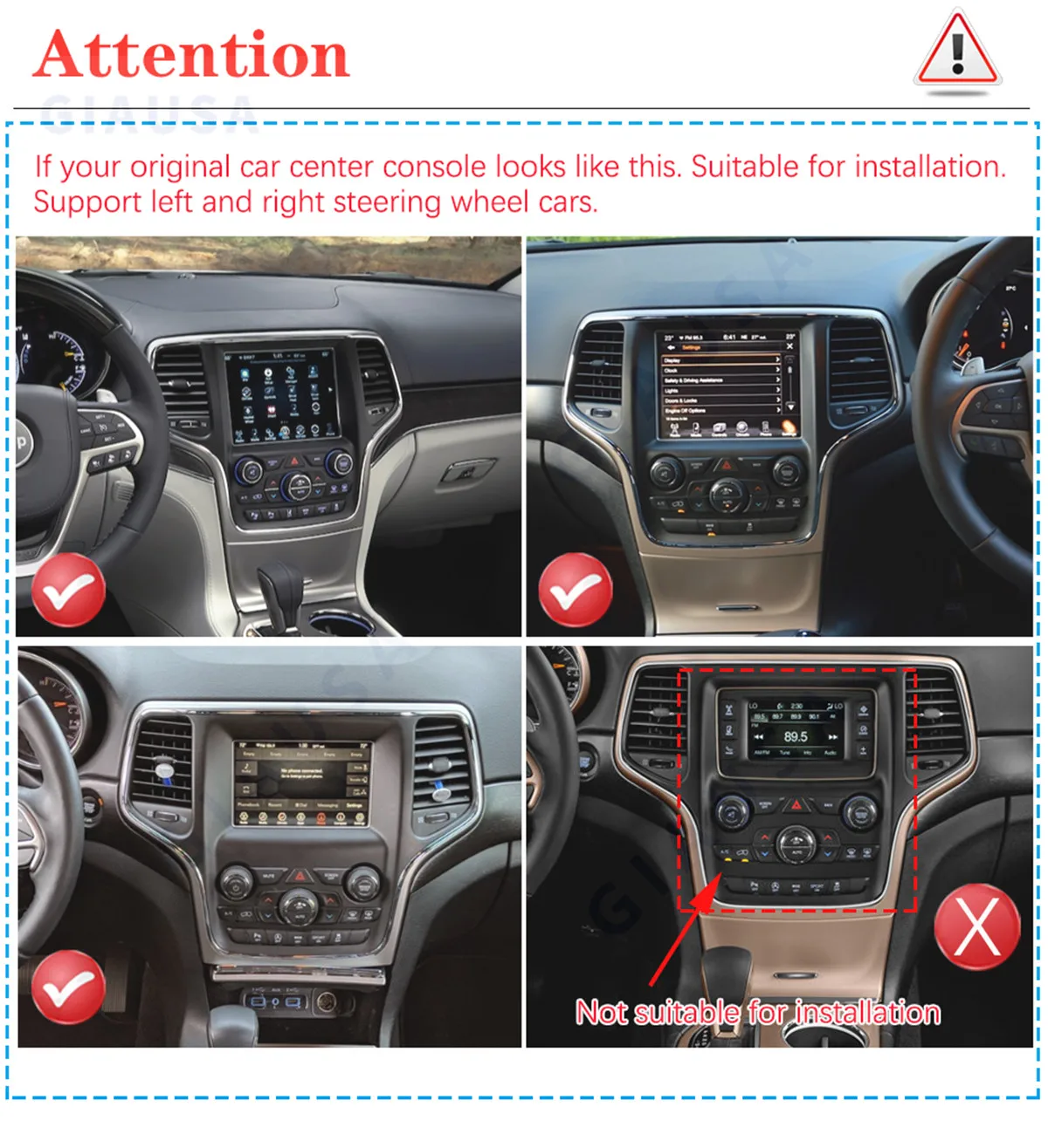 Восьмиядерный автомобильный радиоприемник Android для Jeep Grand Cherokee 2014-2017 DVD
