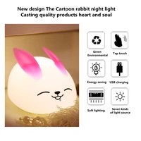 new cartoon animation bedroom rabbit silicone sunset night light led sleeping table lamp anime decoration for home room decor