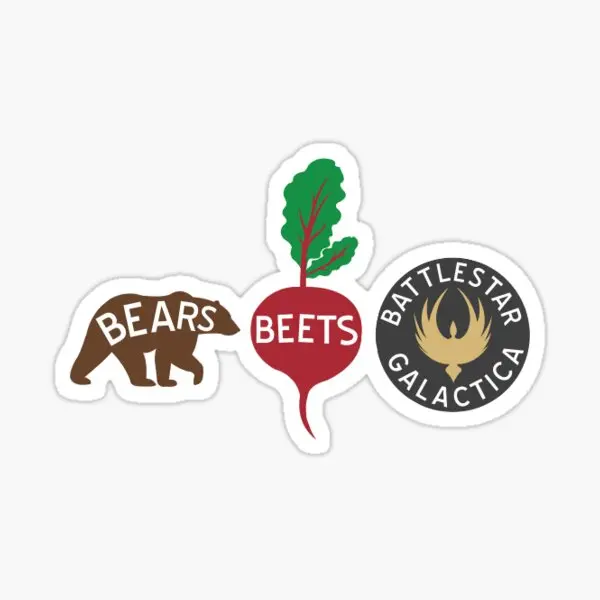 

Bears Beets Battlestar Galactica Dwigh 5PCS Stickers for Stickers Bumper Background Wall Car Decorations Anime Water Bottles