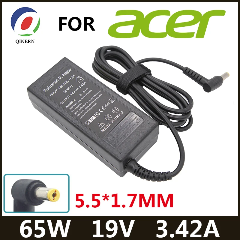 19V 3.42A 65W 5.5*1.7mm AC Laptop Charger Power supply For Acer Aspire 1410 1680 3000 5315 5630 5735 5920 5535 5738 6920 Adapter