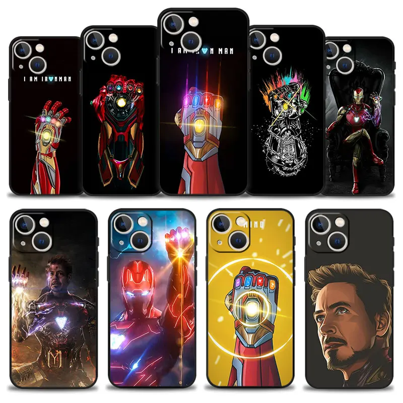 

Marvel Infinity Stones I Am Iron Man Phone Case For iPhone 13 11 12 Pro Max XR X 8 7 6 6S Plus XS 13mini SE Cover Silicon Bumper