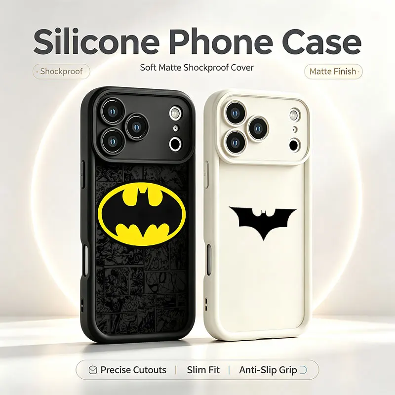 Фото Противоударный силиконовый чехол B-Batmans Hero для iPhone 17 Air, 16E, 15, 14 Plus, 13, 12 Mini, 11 Pro Max №2