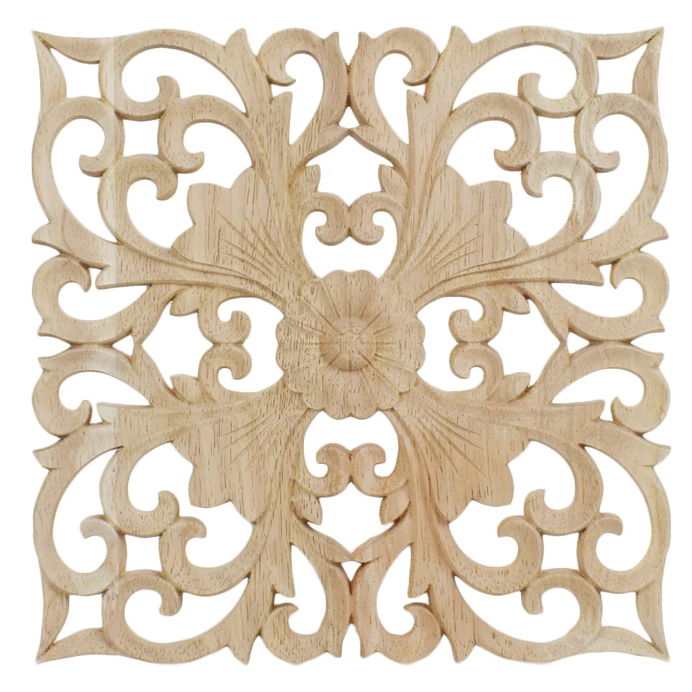 

2PCS Wooden Decal Supply European Applique Real Wood Carving Accessories Wholesale Woodcarving Home Decor Modern Accessories