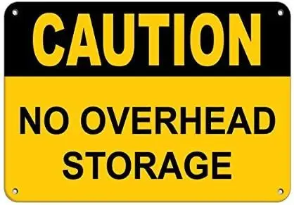 PBoe Cuton No Overhed Storge Busness Sgn Wrehouse Sgns lumnum Metl 12X16 nch Wll Decor