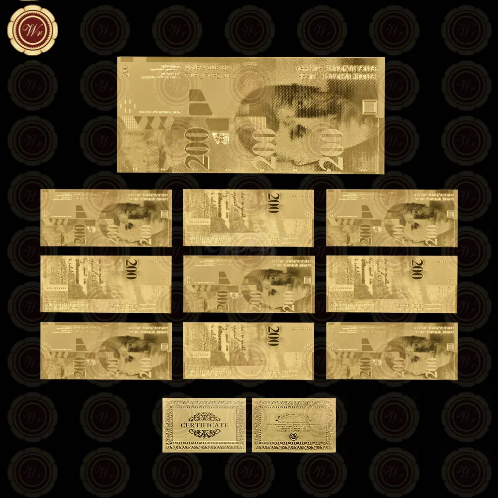 10 шт./набор сувенирные банкноты швейцарского серебра
