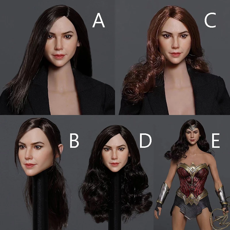 GACTOYS GC049 1/6 Scale European Beauty Wonder Girls Head Sculpt Gal Gadot Head Sculpt Carved Model for 12 inches Action Figure