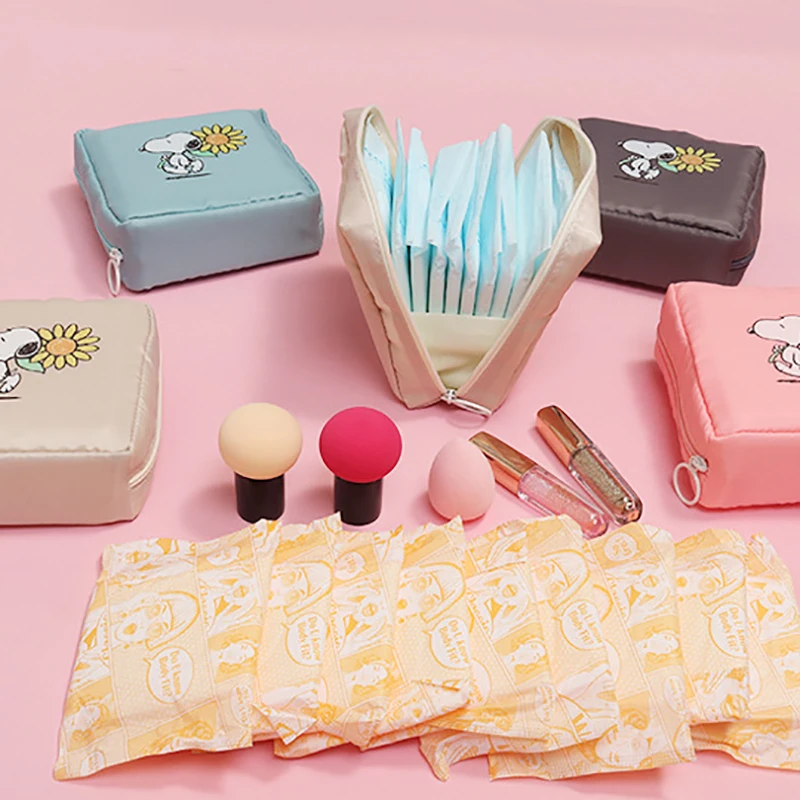 Сумка для хранения гигиенических салфеток Snoopy Мультяшные сумки макияжа кошелек