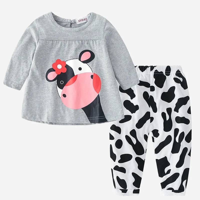 

Toddler Baby Girls Clothing Set Spring Long Sleeve Cotton Home Clothies 2pcs Set T-shirt+Pants Suit 6M 12M 36M Infant Outwear