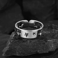 todorova korean geometric hollow star simple style stainless steel ring for women pentagram rings creative jewelry gift