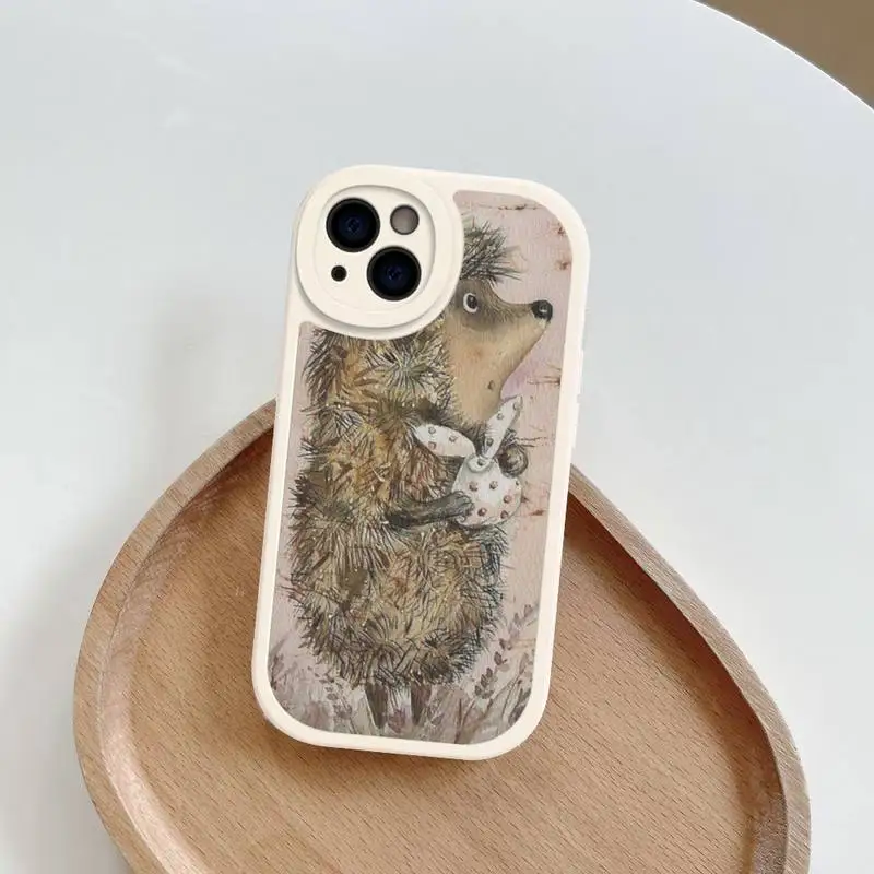 Hedgehog in the fog Phone Case Hard Leather For iPhone 14 13 12 Mini 11 14 Pro Max Xs X Xr 7 8 Plus
