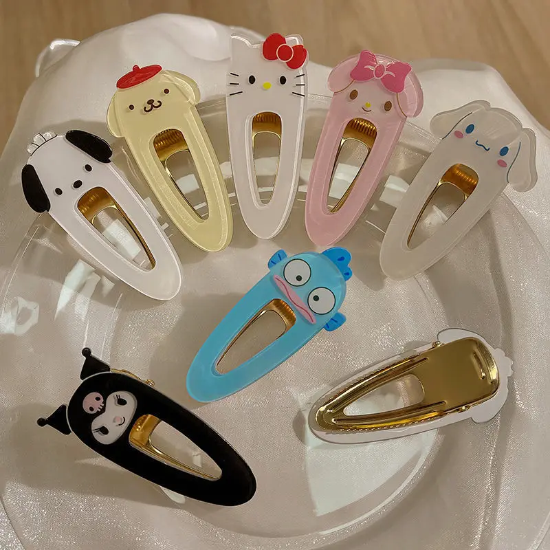 

Kawaii Sanrios Hair Clip Hellokittys Mymelody Cinnamoroll Cartoon Cute Headdress Anime Sweet Clip Headdress Girl Birthday Gift