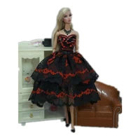 classic floral black red lace 11 5 doll clothes for barbie princess dress outfits for barbie clothes gown 16 accessories toys