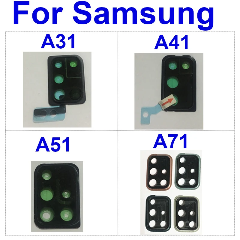 

For Samsung Galaxy A31 A315F A41 A415F A71 A715F Rear Camera Glass Lens Cover Back Main Camera Glass Lens Frame Holder Parts