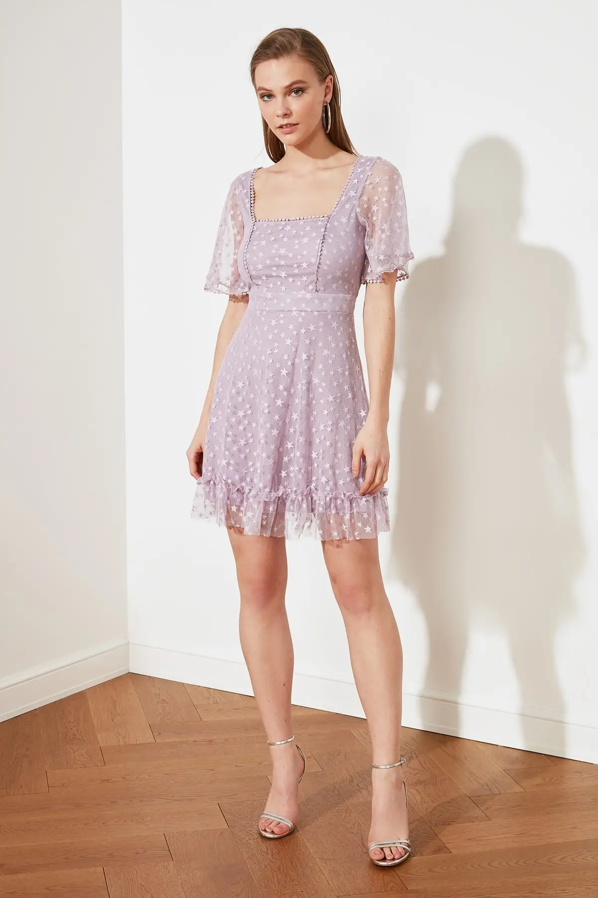 Платье из тюля с оборками TPRSS21EL2903 | Женская одежда