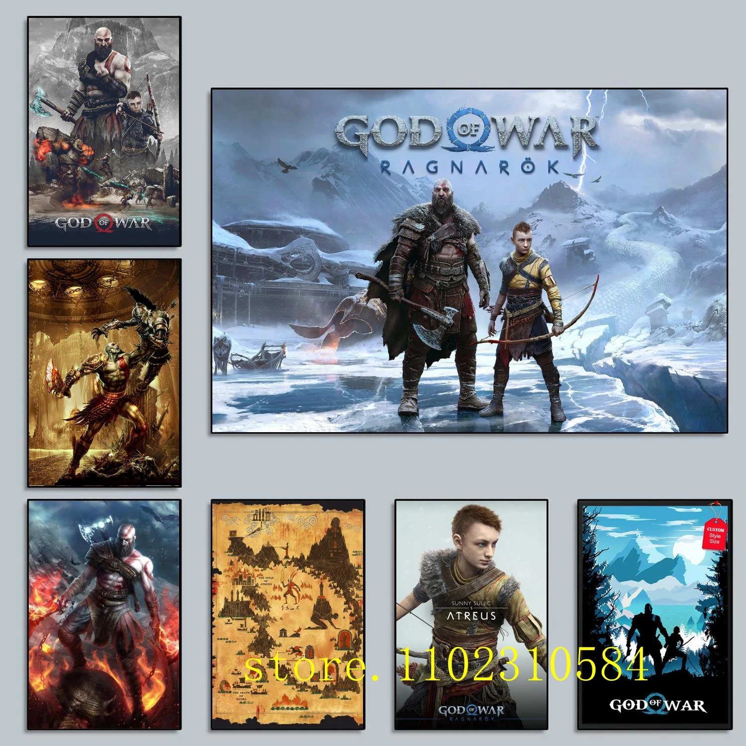 

God of War Ragnarok Game Poster Wall Art Canvas Posters Decoration Art Poster Personalized Gift Modern Family bedroom Painting