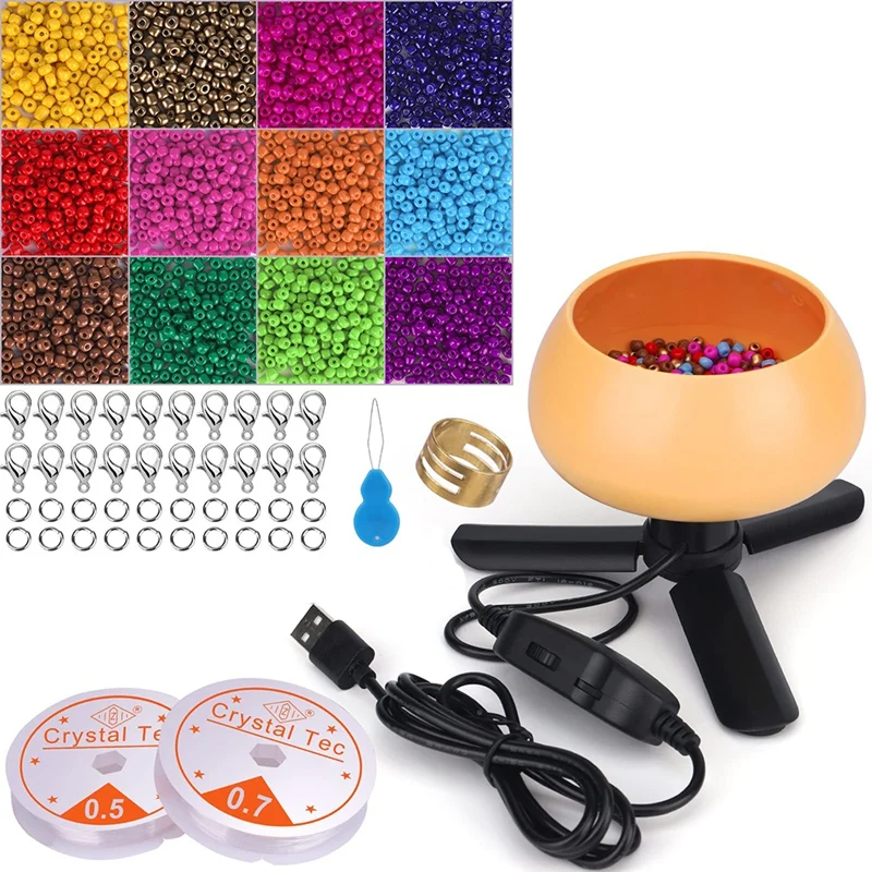 

Beading Bowl Spinner Kit,DIY Waist Bead Maker Machine Electric Bead Spinner For Making Waist Beads,Bracelets Or Necklace