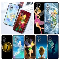 wonderful fairy tinker bell case for xiaomi redmi note 11e 11s 11 11t 10 10s 9 9t 9s 8 8t pro 5g 7 5 black silicone phone cover