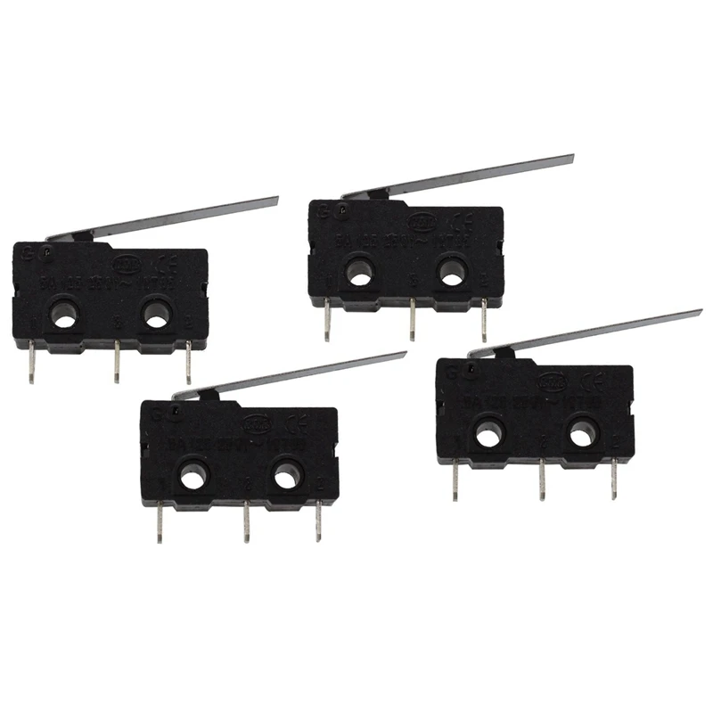 

4 Pcs Micro-Limit Switch Long Lever Arm Subminiature SPDT Snap Action