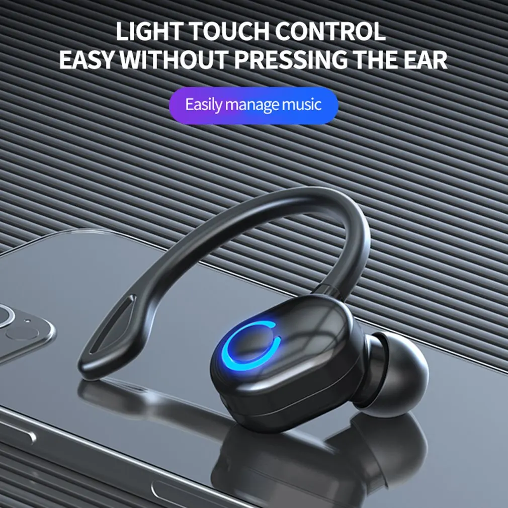 Беспроводные Bluetooth-совместимые 5.2 Наушники с ушным крючком одиночные деловые