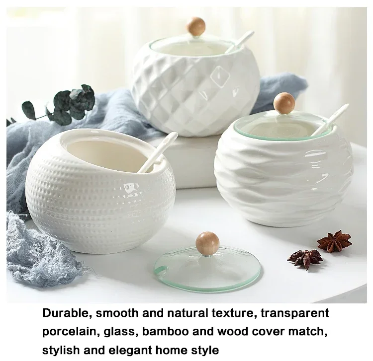 Керамическая фотоемкость с деревянной крышкой солонки кухонные принадлежности