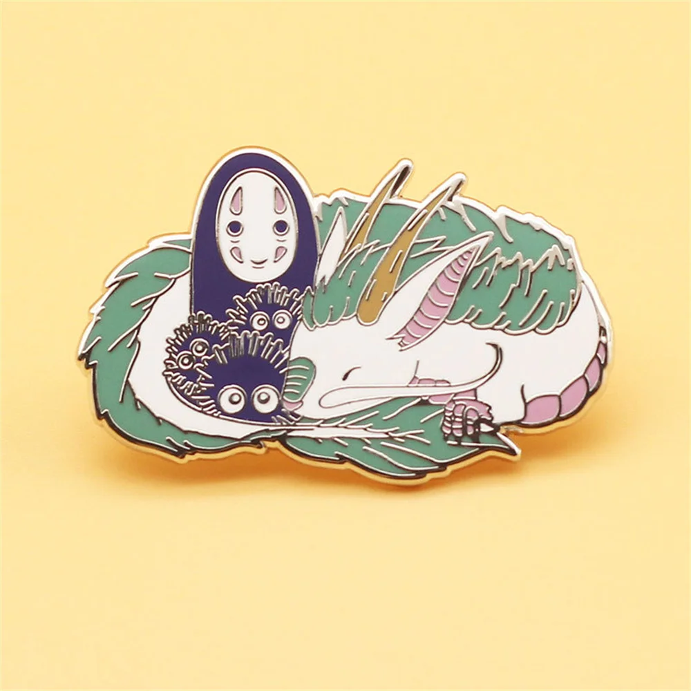 

Spirited Away No Face Man Brooch Japanese classic animation cartoon cute clothes accessories color metal pin badge