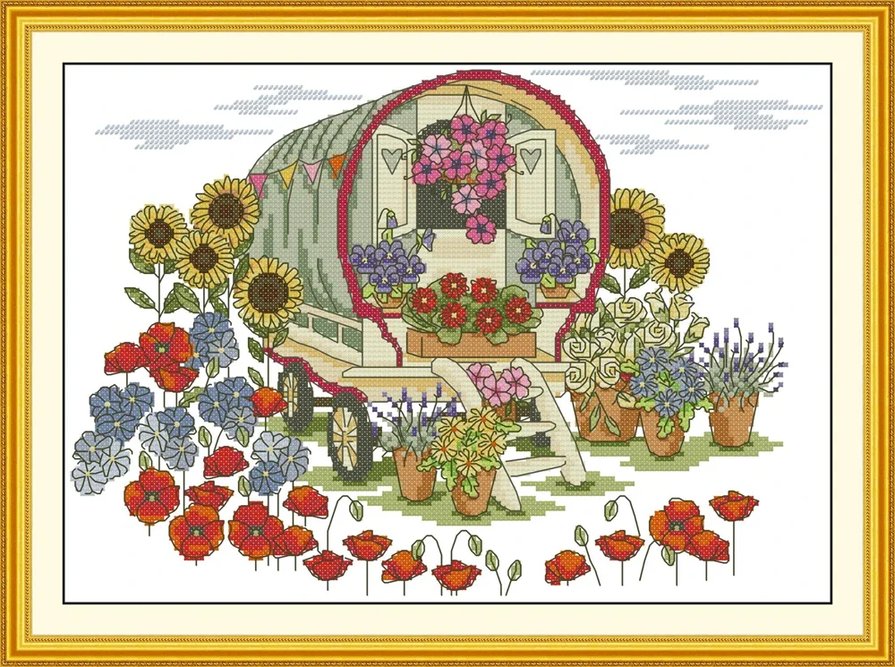 Joy Sunday новый набор для вышивки крестом с принтом легкий узор штампованная ткань