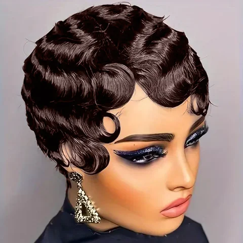 Короткая волнистая парик из бразильских волос IMANI HAIR