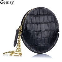 genuine leather small coin purses minimalist cowhide mini money bag unisex luxury design wallet brand solid round change pouch