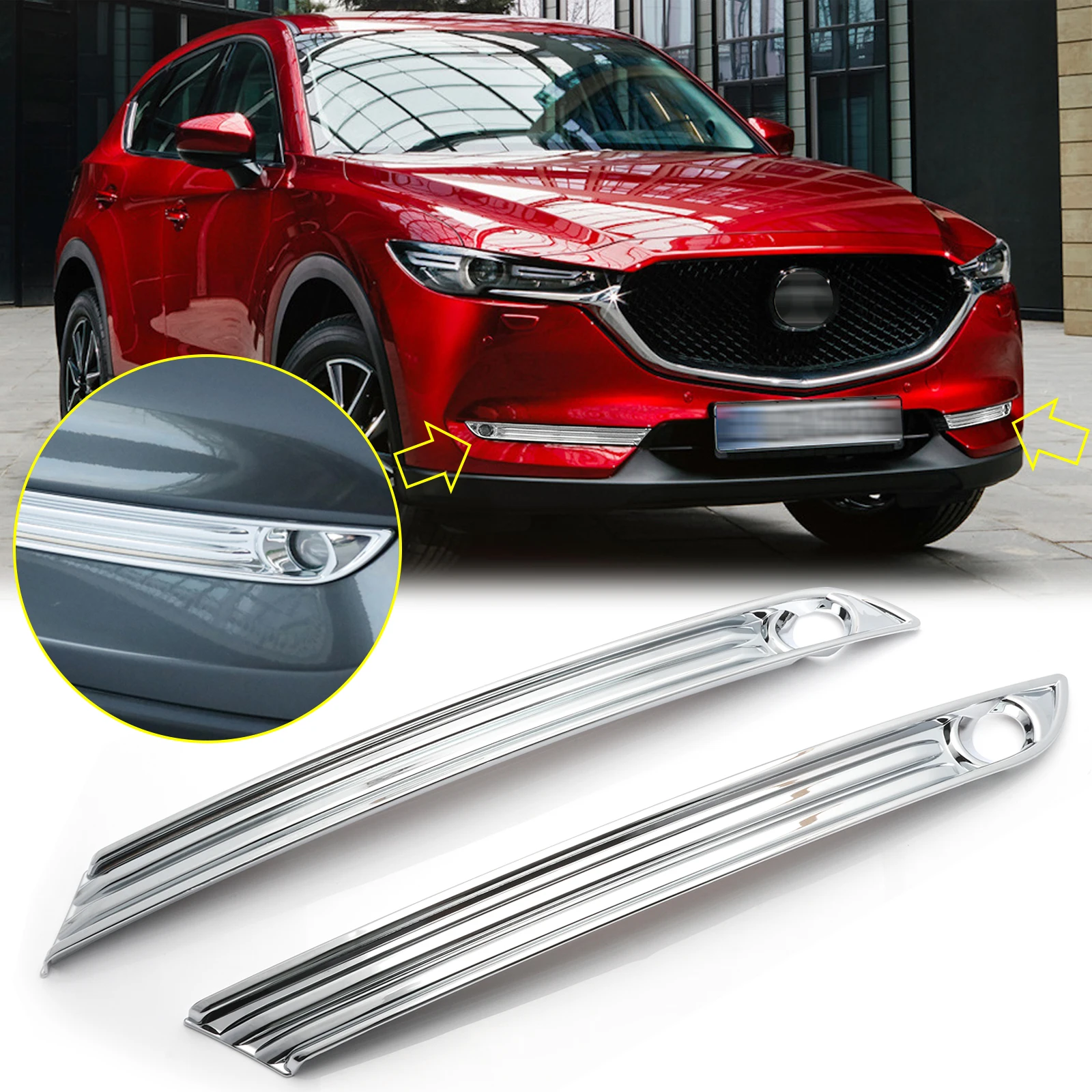 

Хромированная передняя противотуманная фара, зеркальная Обложка для Mazda панели перекрытия 2017-2020