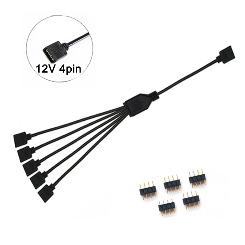 

Кабель-разветвитель для синхронизации материнской платы компьютера, 12 В, 4 контакта, 5 В, 3 контакта, кабель-удлинитель для передачи данных ASUS ...