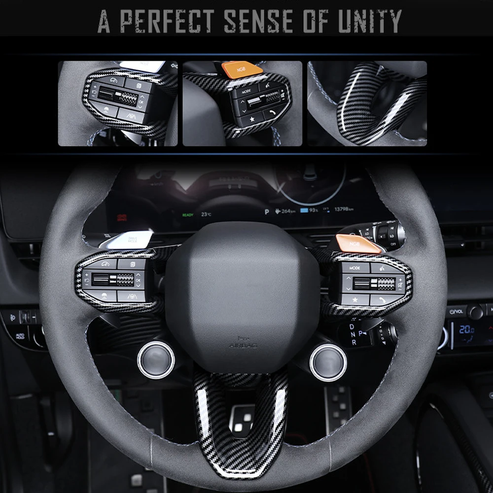 3 шт. стильная оплетка рулевого колеса из углеродного волокна отделка литье