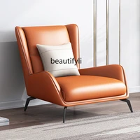 zqnordic modern minimalist wingback chair single seat sofa chair balcony table and chair leather art lazy bone chair