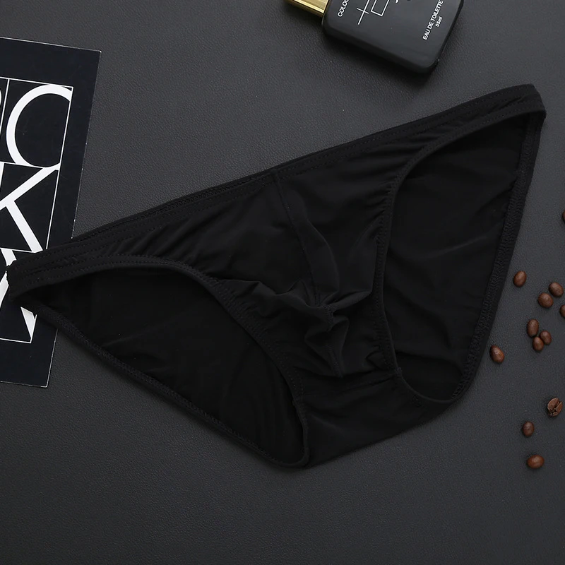4Pcs/Lot Gay Sexy Men Thongs Underwear Ice Silk Tanga Hombre String Homme Camo Bulge Pouch Male Underpants |