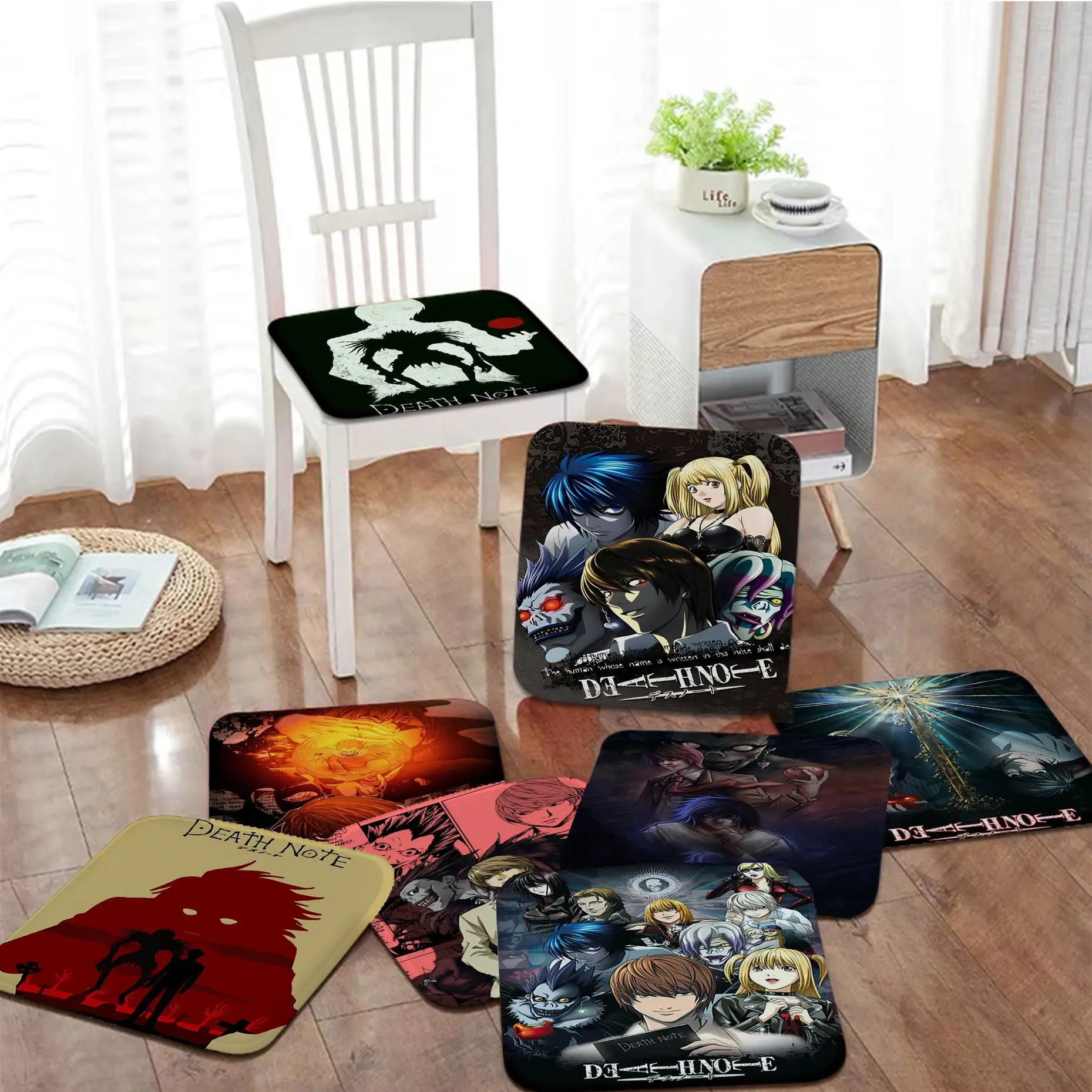 

Hot Anime Death Note Manga Ryuk Round Seat Cushion Office Dining Stool Pad Sponge Sofa Mat Non-Slip Cushions Home Decor