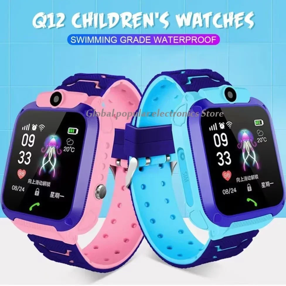 

Q12 Children's Smart Watch SOS Phone Watch Smartwatch For Kids Sim Card Photo Waterproof IP67 Boys Girls Gift For IOS Android