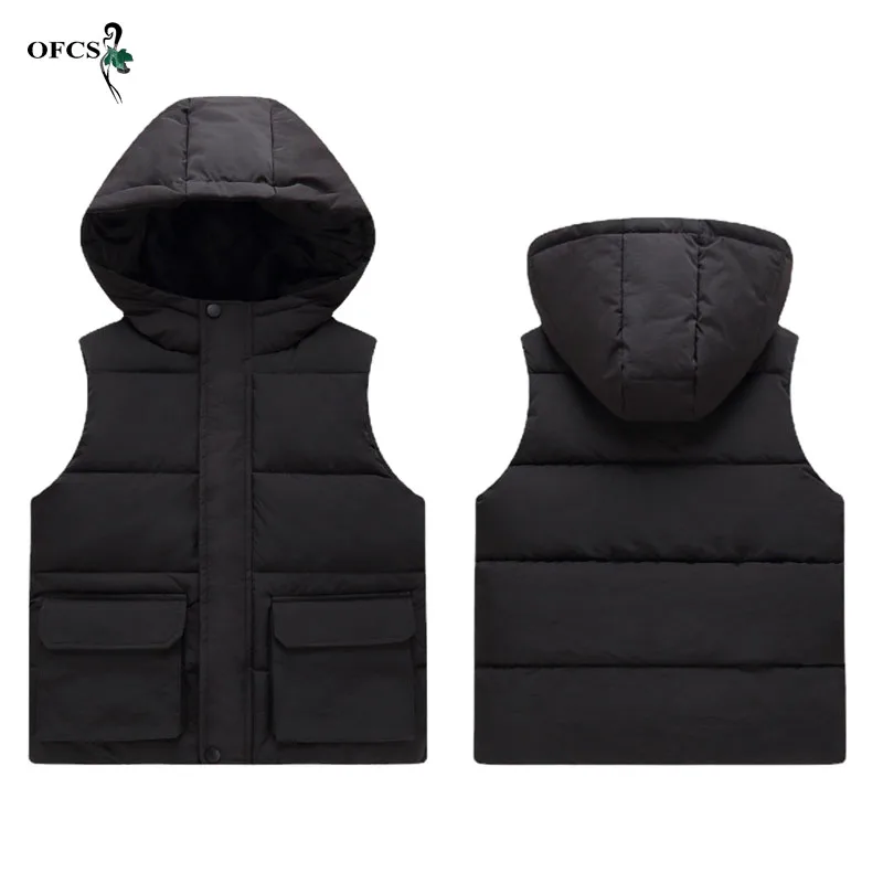 

Children's Down Cotton Hooded Vest Warm Winter Sleeveless Jacket Kids Toddler Girls Boys Coat Outwear Infant Baby Clothes Fashio