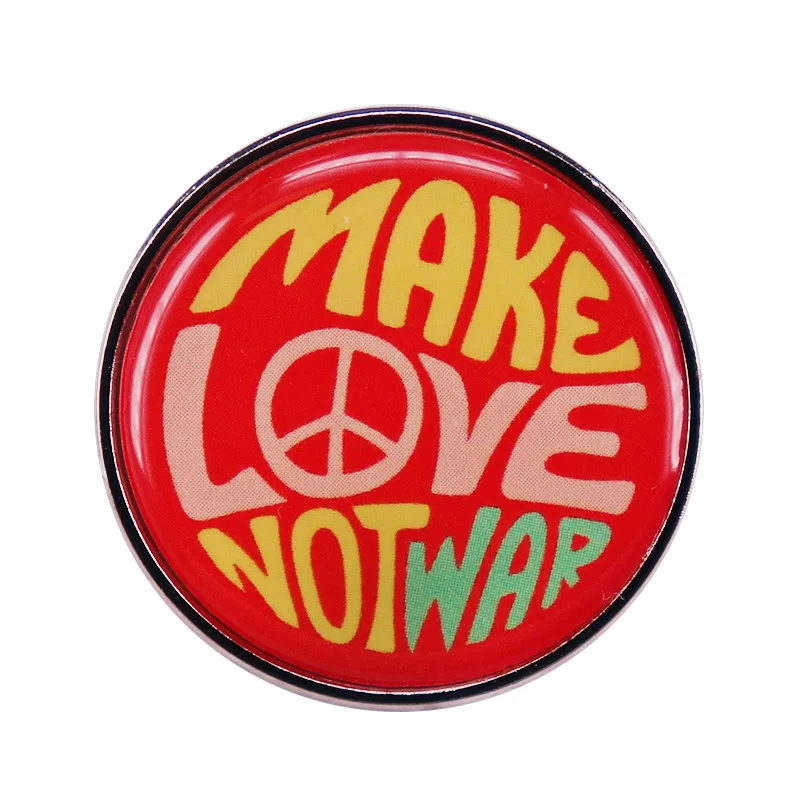 

XM-funny "Love not war" pin pacifist badge personalized backpack hat accessories copper metal badge