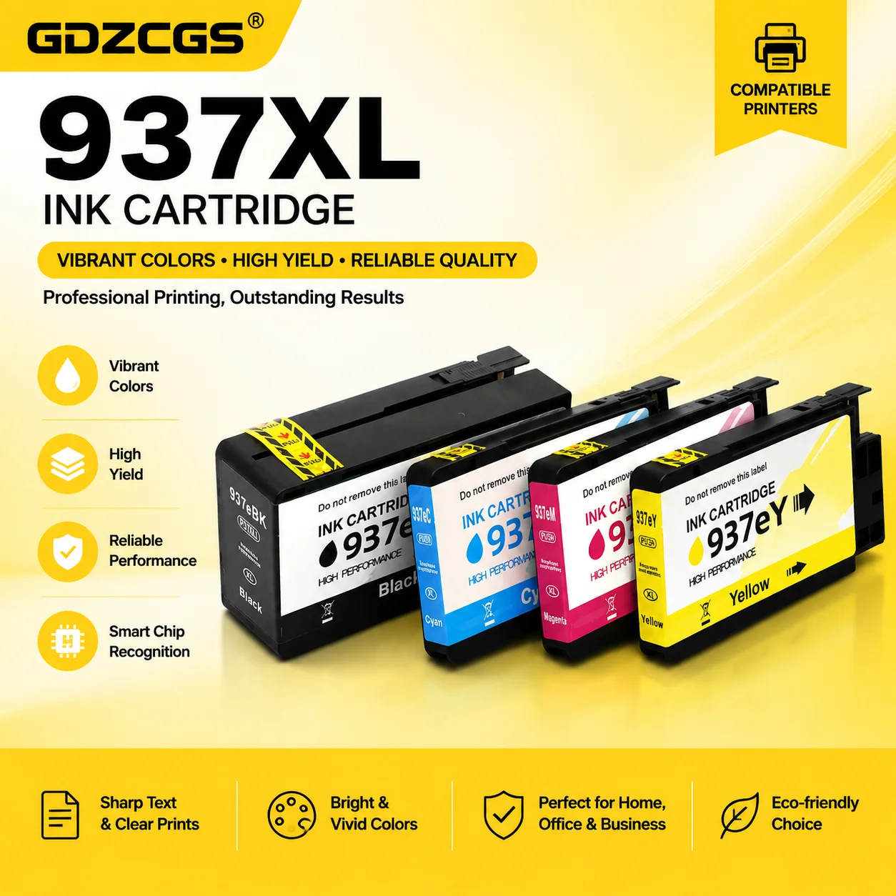 Фото Картридж HP937 937 937E 937XL, совместимый с принтерами HP Officejet Pro 9120, 9122, 9123, 9125, 9130, 9720, 9730 №1