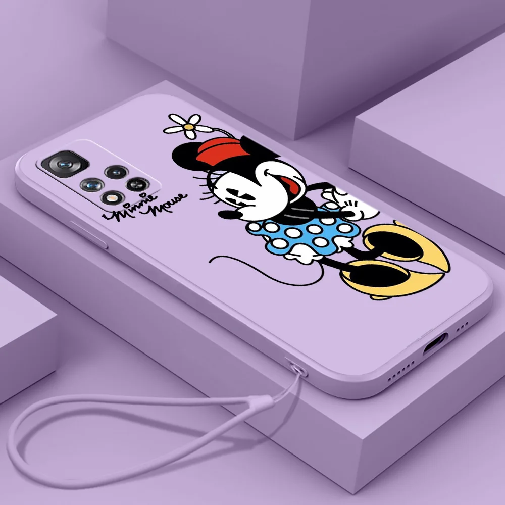 

NEW Mickey Mouse Disney Phone Case For Xiaomi Redmi Note 12 11T 11S 11E 10S 10T 10 Pro Plus Lite Max Liquid Rope Cover