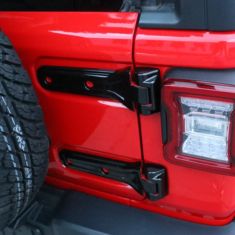 Car Spare Tire Tailgate Door Hinge Covers Stickers For Jeep Wrangler JL 2018 Up Exterior Accessories Styling