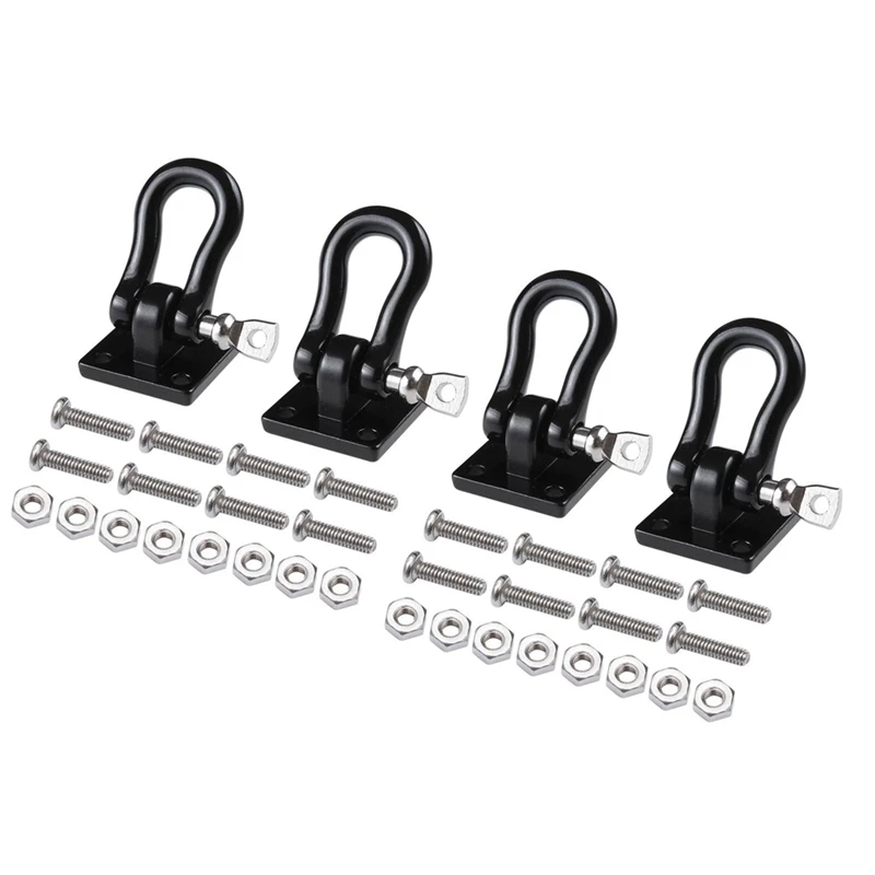 

4Pcs Metal Trailer Towing Buckle Tow Hooks Shackles Part Kit For 1/10 RC Crawler Car Traxxas TRX4 Axial SCX10 RC4WD D90