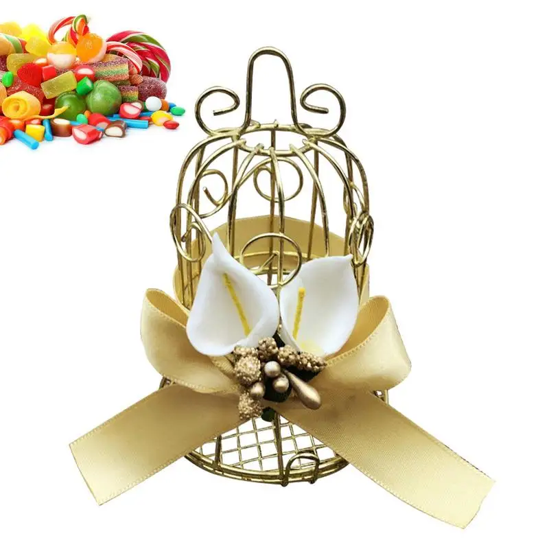 Es Bird Cage Shaped Favor Boxes Golden Gift Package Boxes For Wedding Bridal Baby Shower Birthday Easter