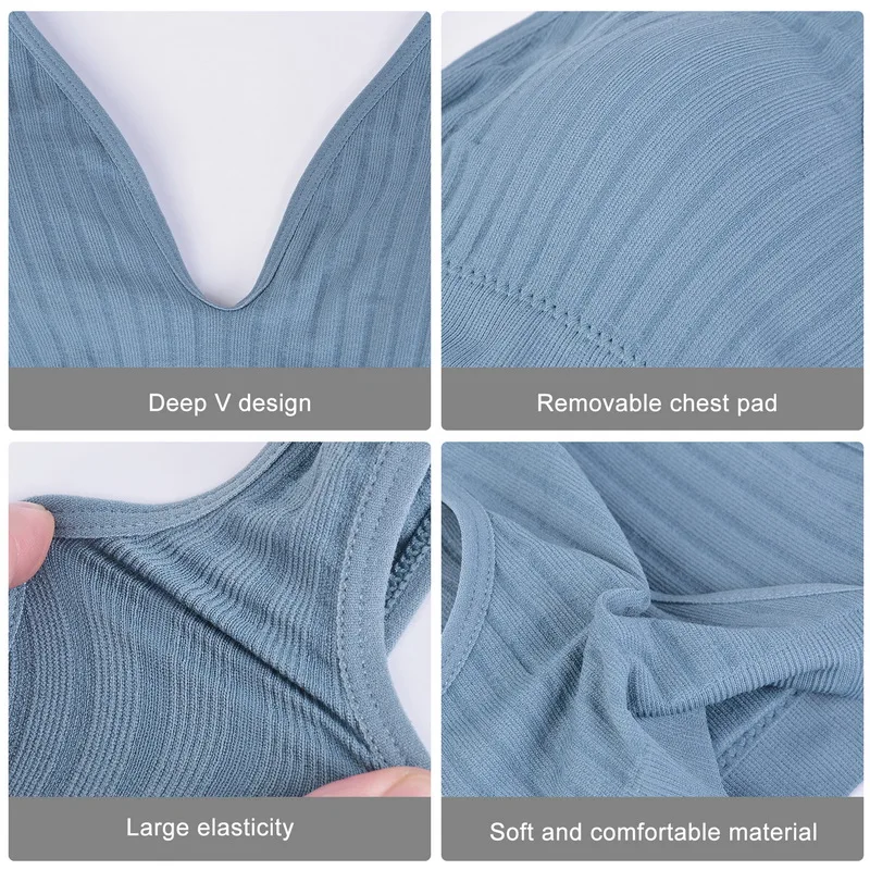 Бюстгальтер бесшовный с глубоким V-образным вырезом без косточек |