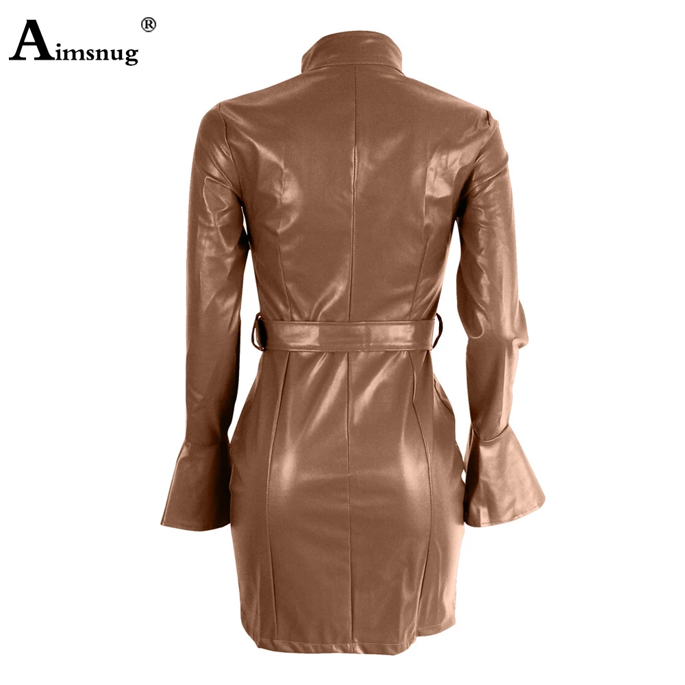 Aimsnug Женское платье из искусственной кожи