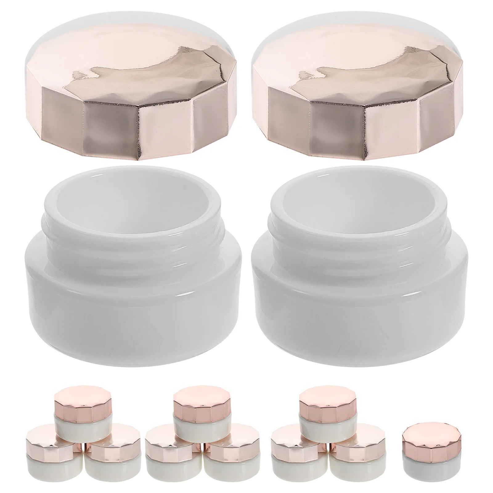 

12 Pcs Vacuum Pump Refillable Plastic Makeup Jars Containers Lids Travel Case Empty Small Box
