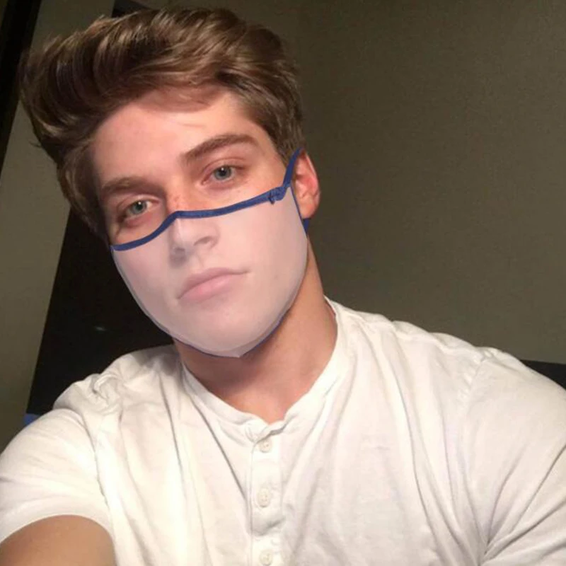 

Прозрачная маска для взрослых с прозрачным фильтром для глаз, маски унисекс для рта, многоразовая моющаяся маска для косплея на Хэллоуин