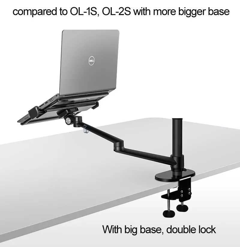 

OL-2S aluminum multifunction 10"-17"Ergonomics desk laptop stand holder full motion clamp grommet monitor tray