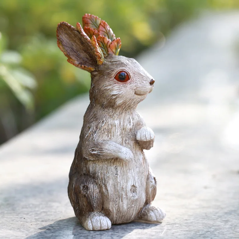 

Rabbit Resin Ornaments Creative Bunny Garden Balcony Home Decoration Happy Easter Party Decor for Home Birthday 2023 New Animal