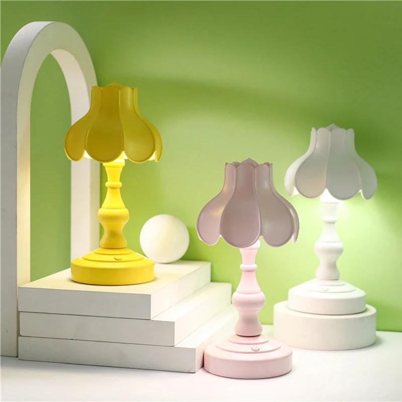 

LED Night Light Nordic Mushroom USB Rechargeable Cabinet Closet Wardrobe Lamps for Children Bedroom Cute Retro Table Lamp Gift