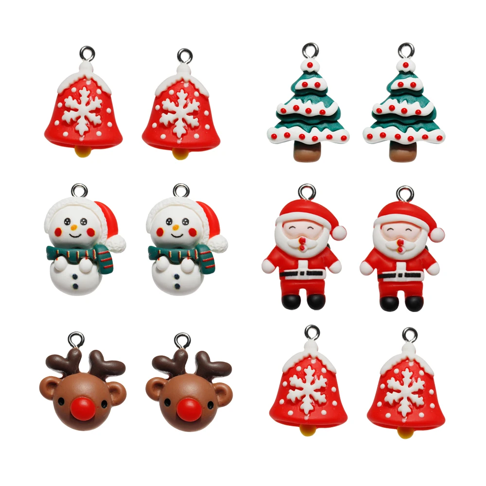 10 шт. подвески в виде снеговика Рождественские Подвески Санта-Клауса для сережек